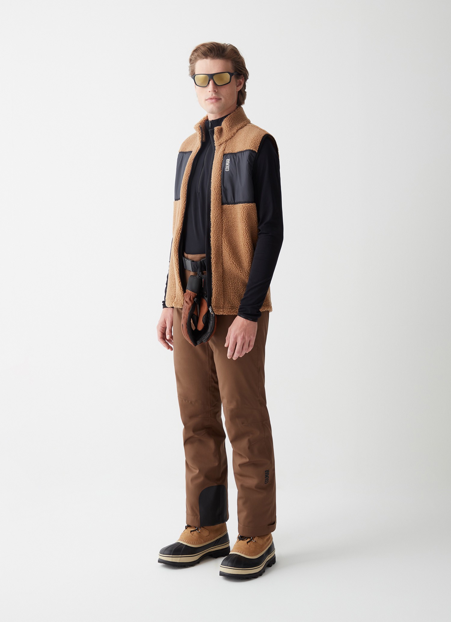 Colmar, Strickweste In Sherpa-optik, Farbe: Marrakech Braun-schwarz, Größe: XL