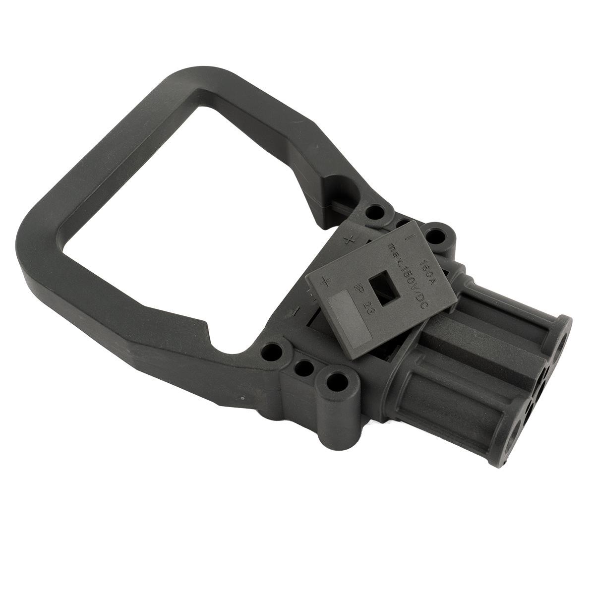 Q-Batteries Dose Euro Din 160A Kupplung 35mm² (Griff, Kodierstift grau, Hauptkontakt, Zugentlastung) Griff fest mit Gehäuse verbunden, nicht geschraubt!