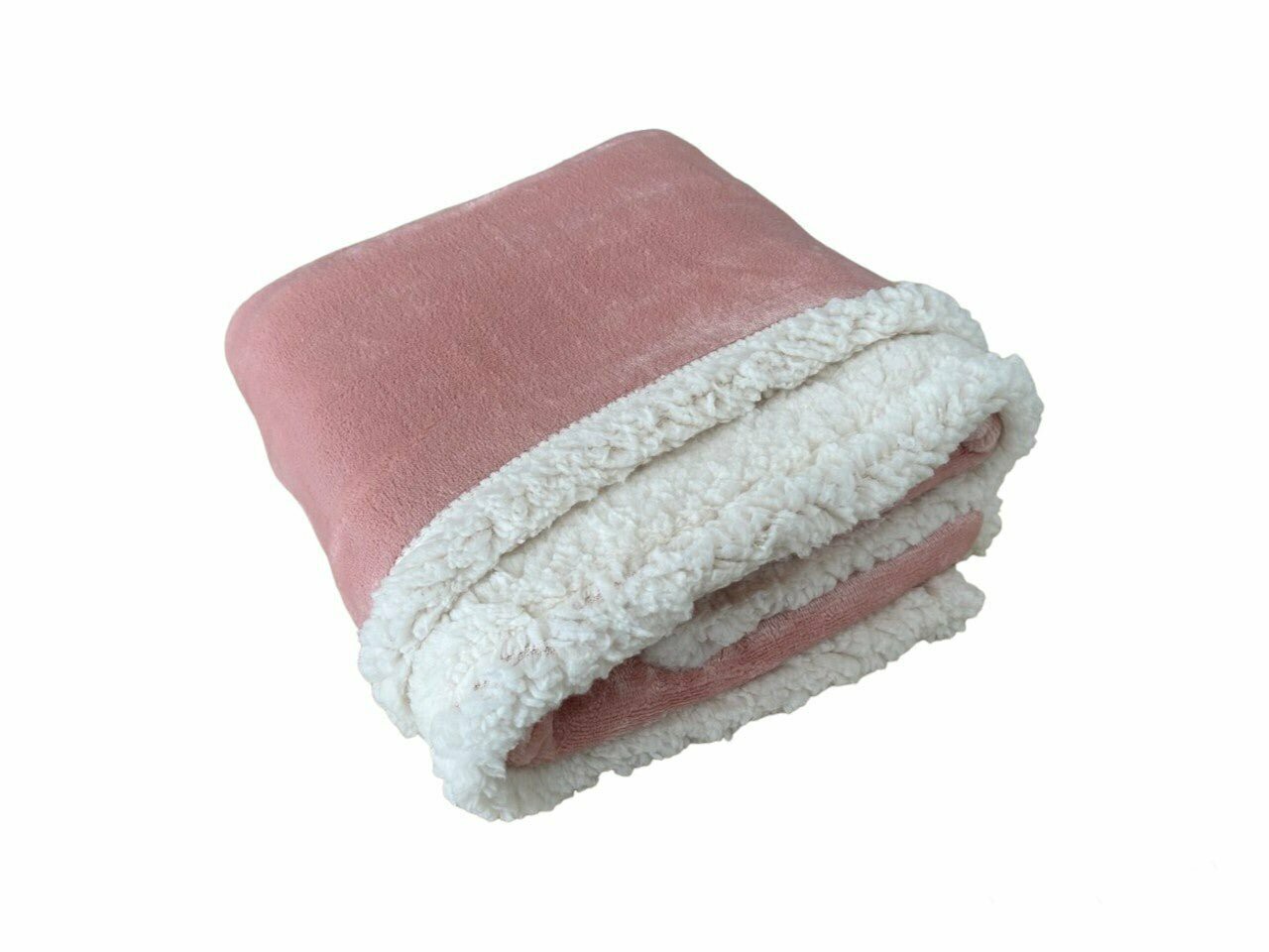 Baby Kuscheldecke in Teddy Plüsch Qualität » weiche Flanell Decke » 100x75cm für Kinder - Rosa