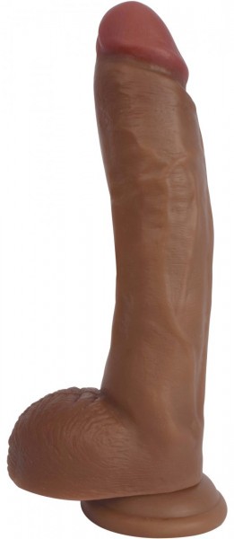Naturdildo mit Hoden dunkel
