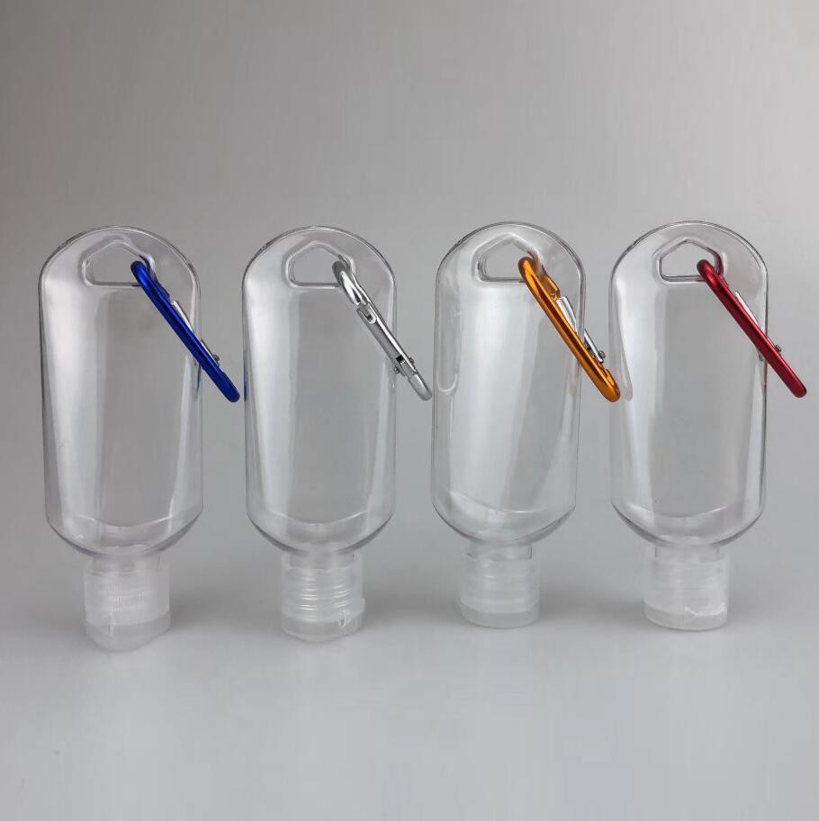 Bouteilles rechargeables vides de 50ML, avec porte-clés, crochet de pulvérisation, bouteille cosmétique rechargeable, bouteille de parfum en plas