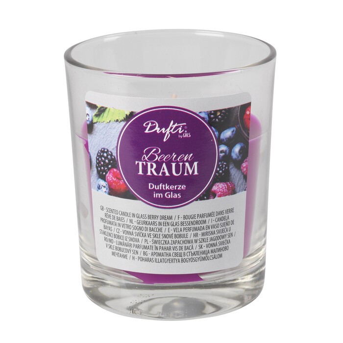 GIES Duftkerze im Glas Beeren Traum 8,6 x 7 cm violett
