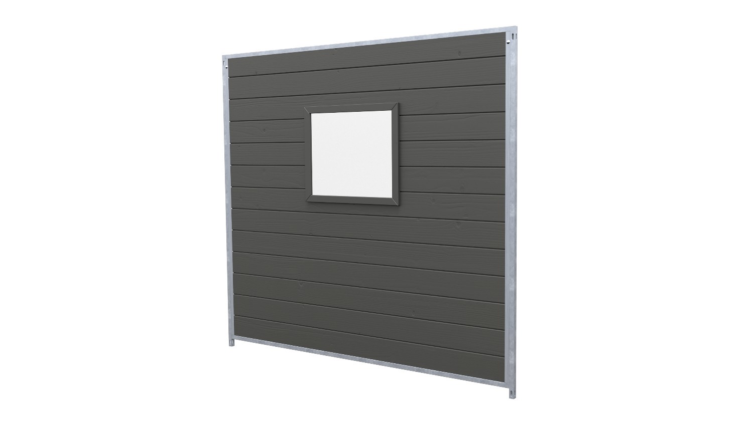 Hundezwinger Holzelement Sonderserie mit Fenster 1,84 x 2,0 m | Graphitgrau