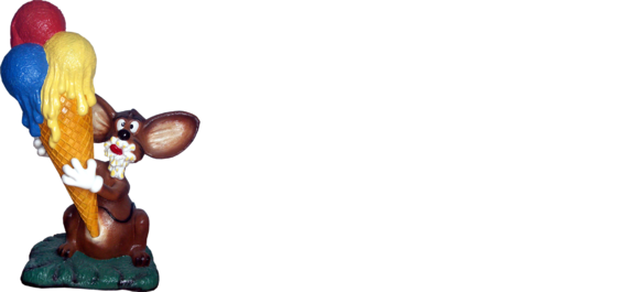 Design Maus mit Eis Figur Statue Skulptur Figuren Skulpturen Dekoration