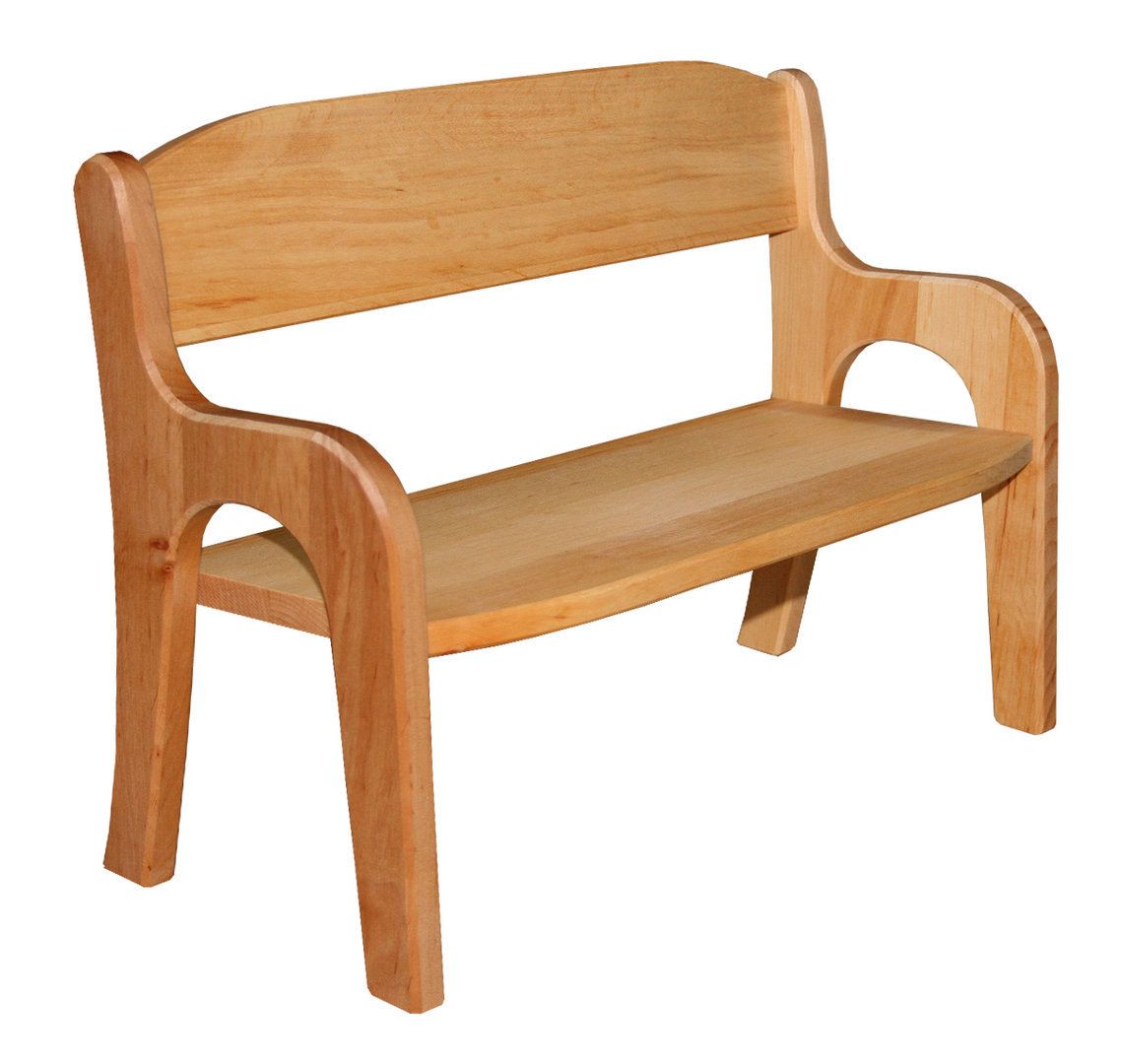 Puppenbank, massives Erlenholz geölt, Schöllner Holzspielzeug.