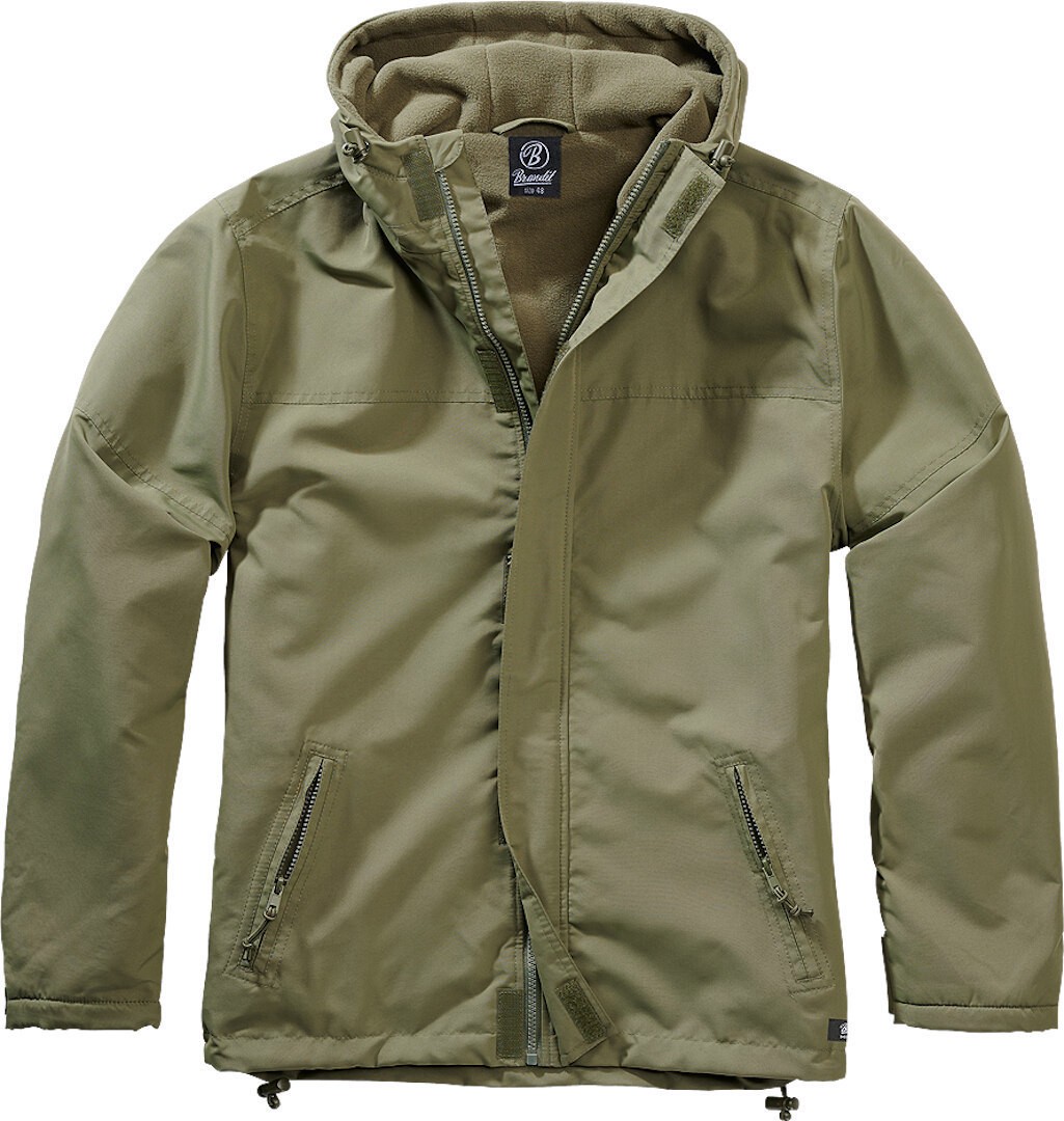 Brandit Windbreaker Frontzip Jakke, grøn, størrelse M til mand