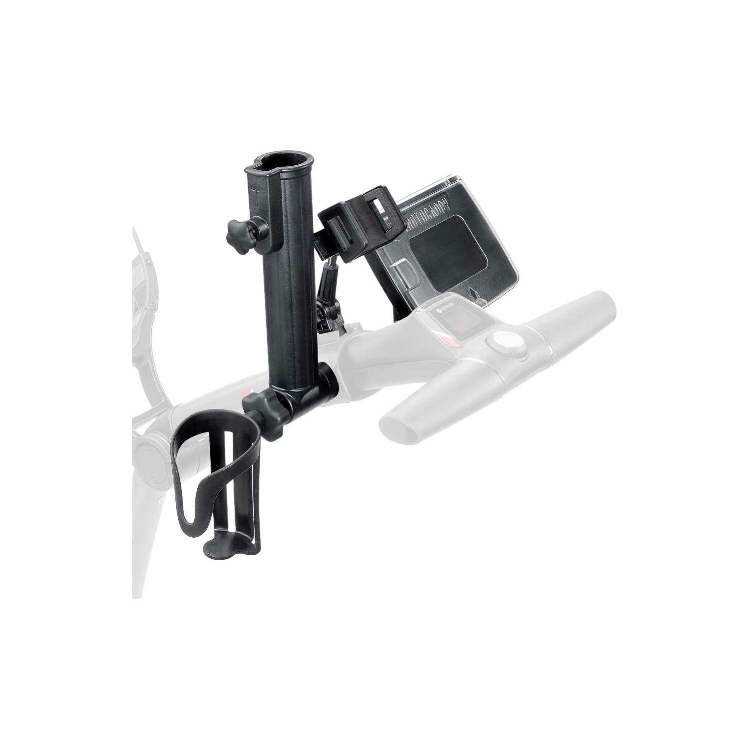 Motocaddy Tilbehørspakke (GPS/smartphone-holder, score, paraply- og drikkevareholder), sort