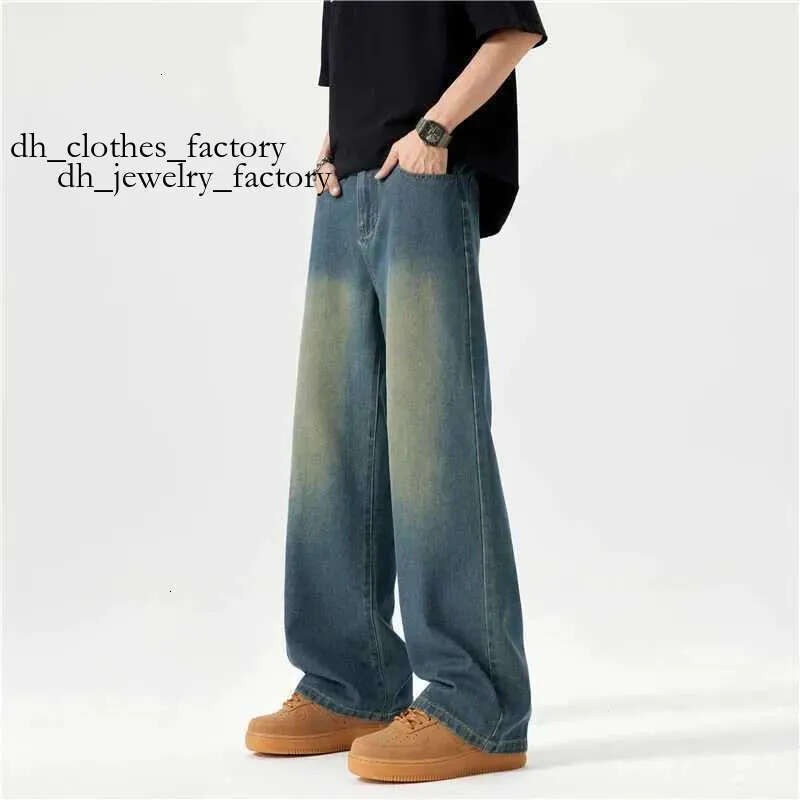 5 Colors Spring Vintage Distressed Mens Baggy Straight Jeans Fashion Korean High Strt Denim Pants Strtwear Male TrousersC250528 b98 859