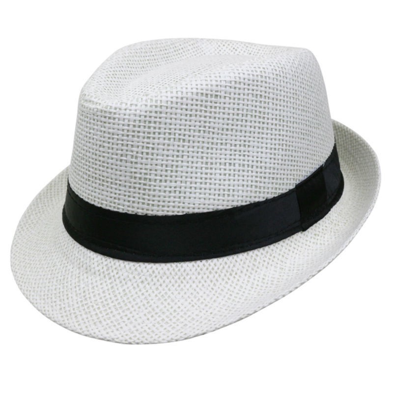 Été style enfant chapeau de soleil plage trilby chapeau de soleil paille panama cap pour garçon fille fit pour enfants enfants 54 cm mélange en g
