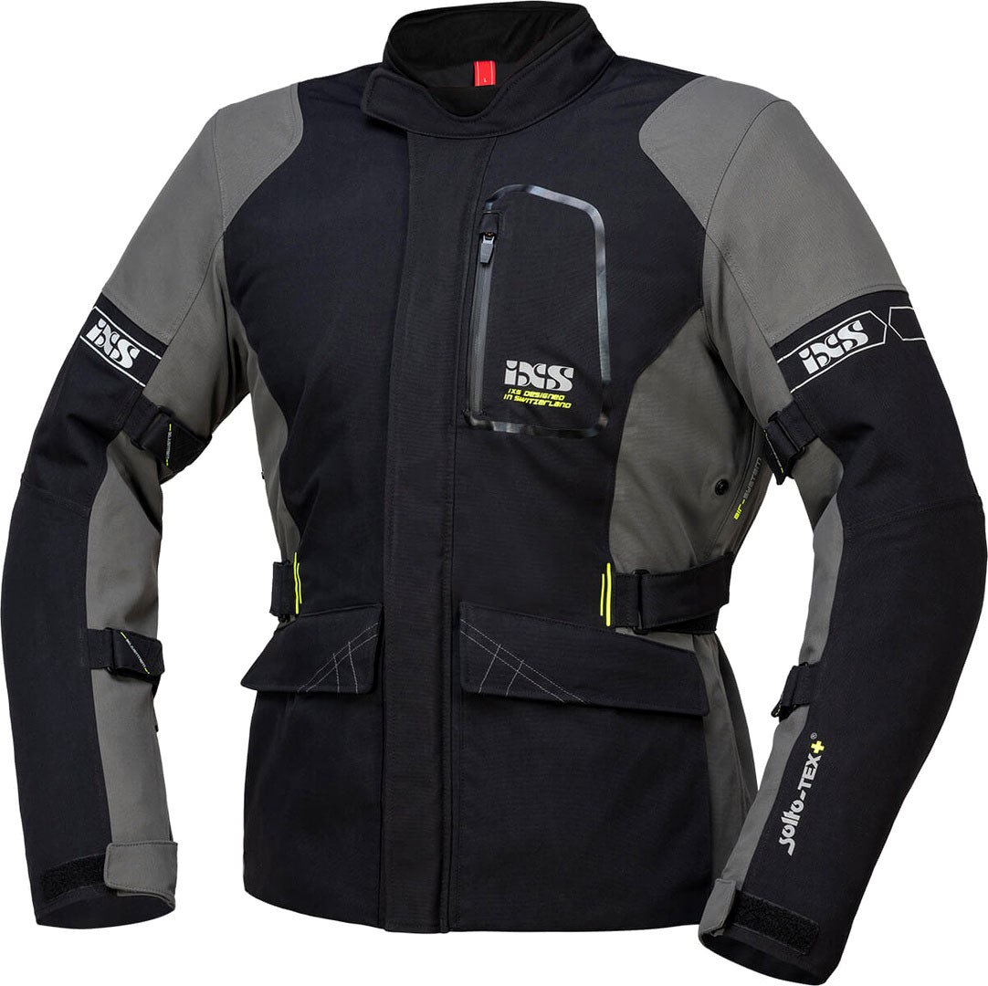 IXS Laminat-ST-Plus, textile jacket waterproof , color: Black/Grey , size: L