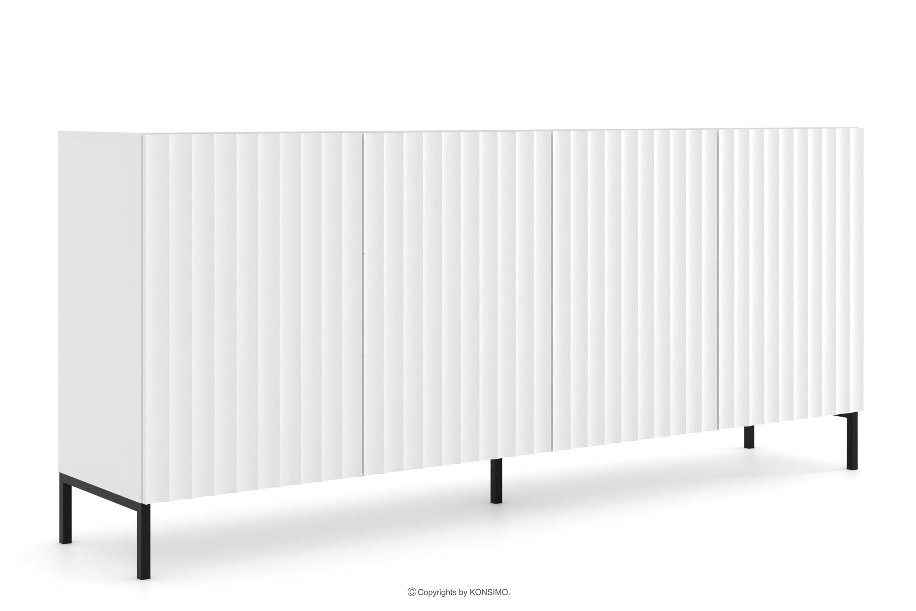 Große Kommode auf schwarzen Beinen weiß FALU