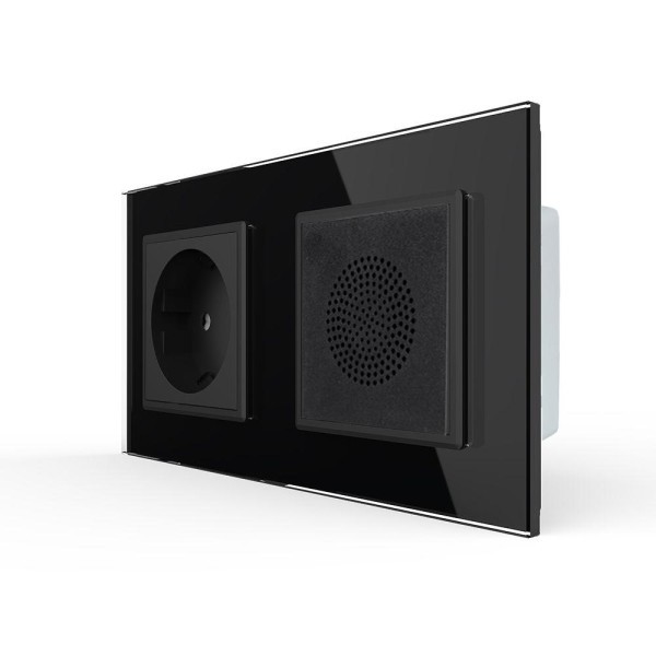 Livolo Bluetooth Lautsprecher + Steckdose Schwarz VL-C7C1EU/LY-03-12-A LIVOLO