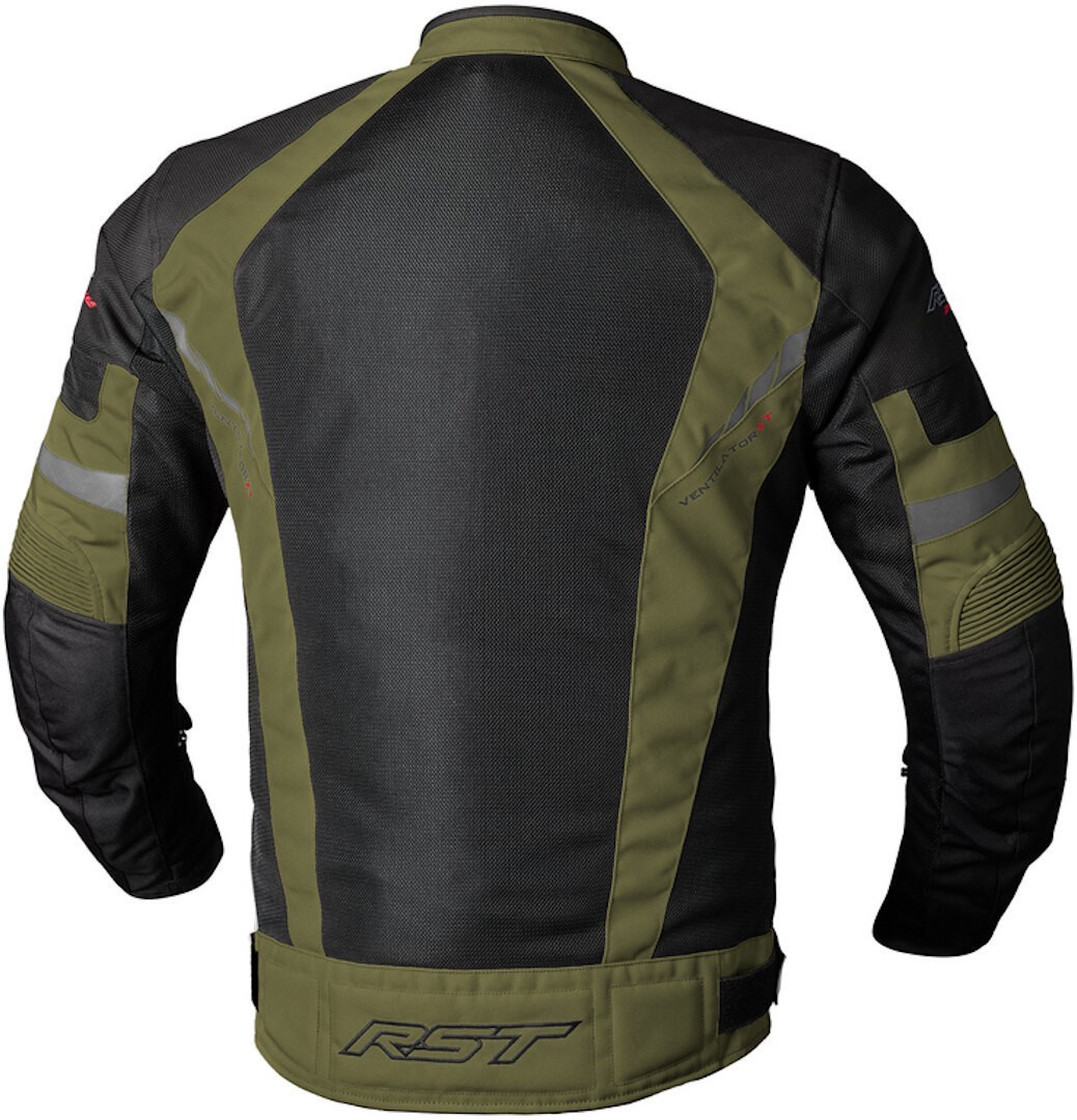 RST Ventilator XT Motorcycle Textile Jacket, black-green, Size XL for Men