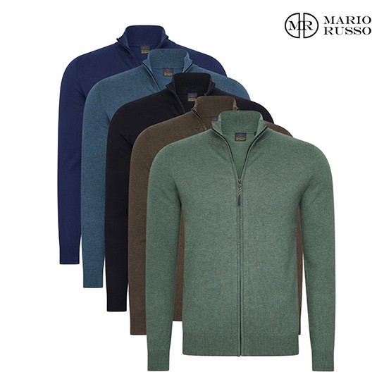 Mario Russo – Strickjacke mit durchgehendem Reißverschluss – Pullover – Weste – Verschiedene Größen und Farben