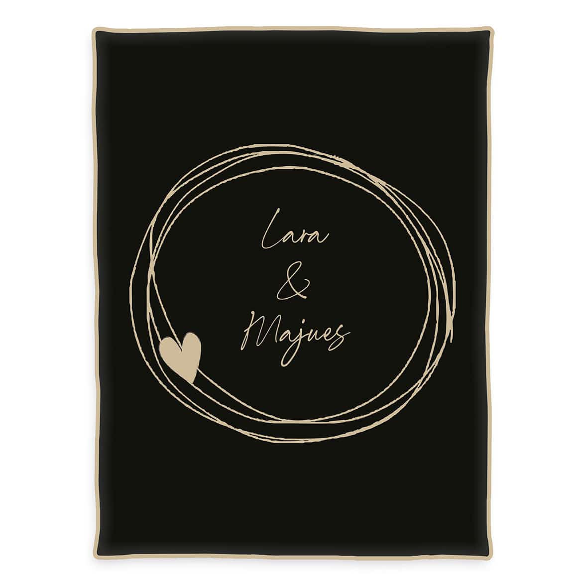 Unicade® personalisierte Decke 'Ringe & Herz' – 150x200 cm, Made in Germany
