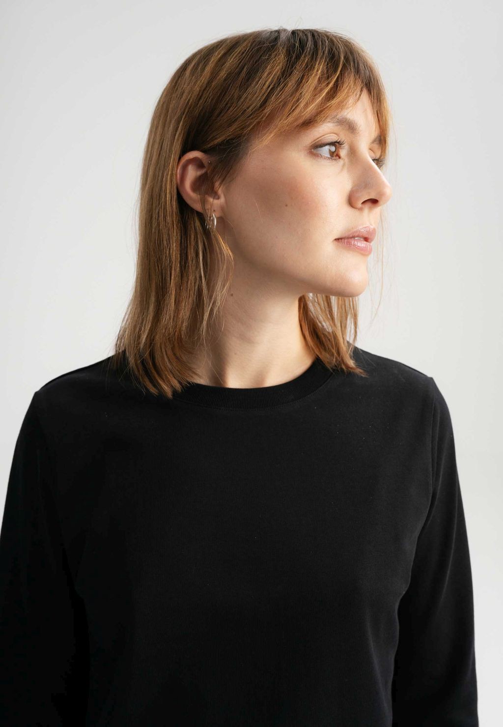 Damen Langarmshirt schwer Aastha Schwarz XL