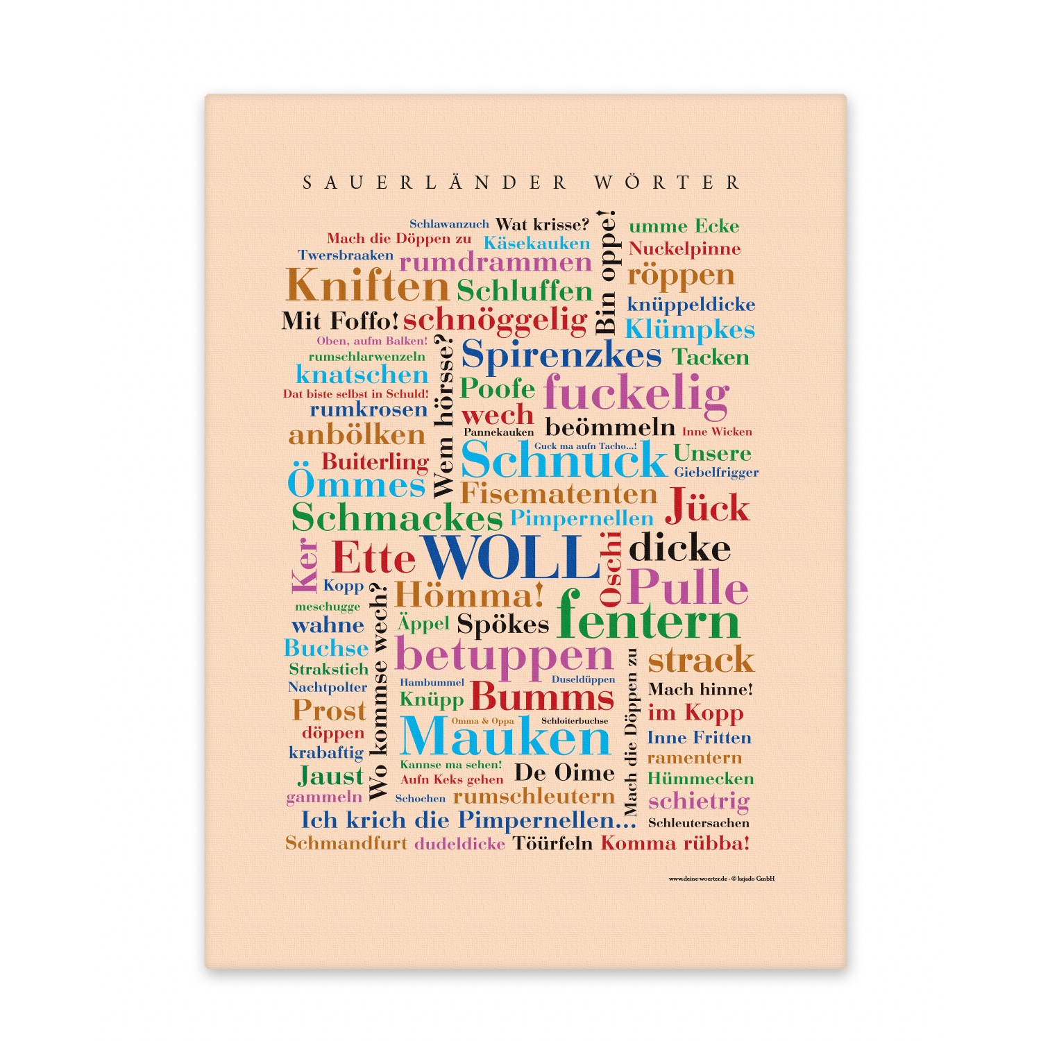 Leinwand Sauerländer Wörter - Keilrahmen - 50x70 cm
