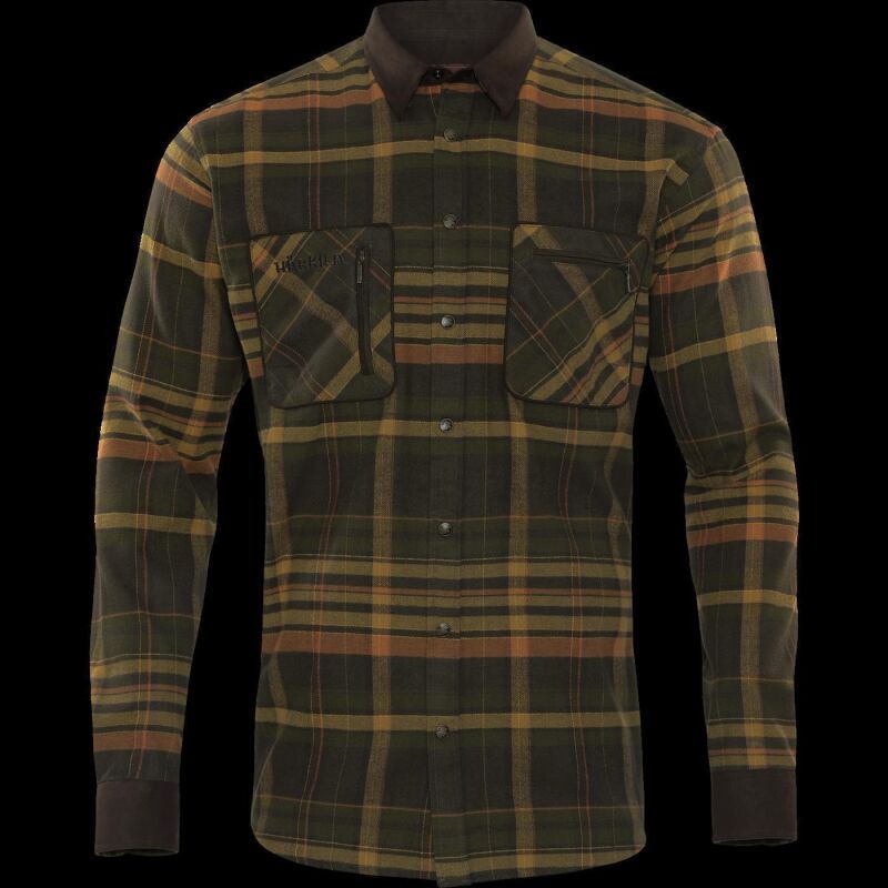 Härkila Herren Flanellhemd Pajala Grün/Braun XXL