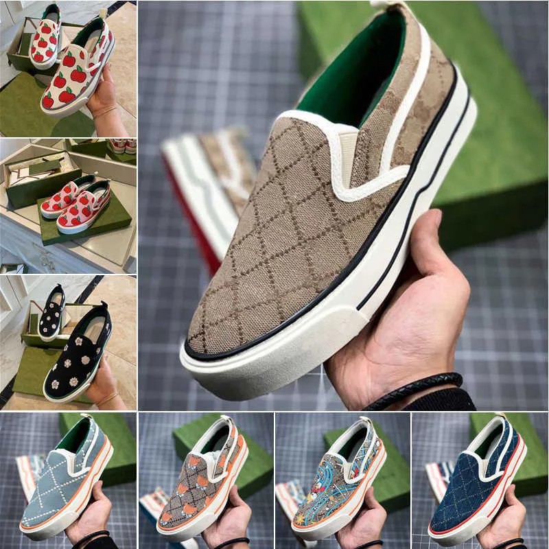 2023 OG Chaussures Casual Baskets Designers Femme Homme Luxe Italie Blanc Rose Jacquard Denim Vintage Tennis 1977 Slip-On