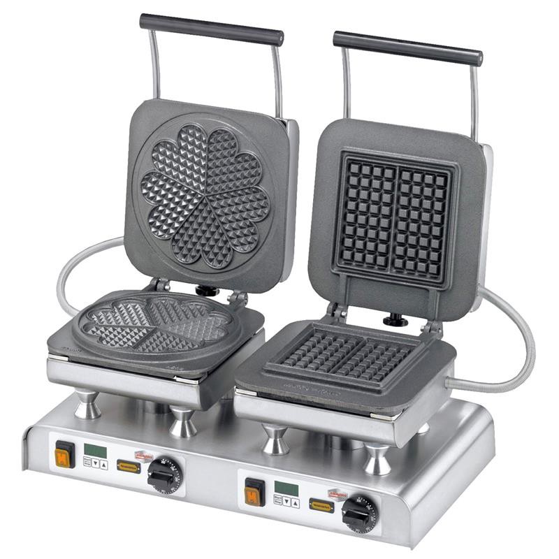 Waffel Backsystem II für 2 Backplatten Brüsseler, Lorraine, Herzwaffeln uvm. - 4.400 Watt - Waffeleisen Multifunktionsgerät