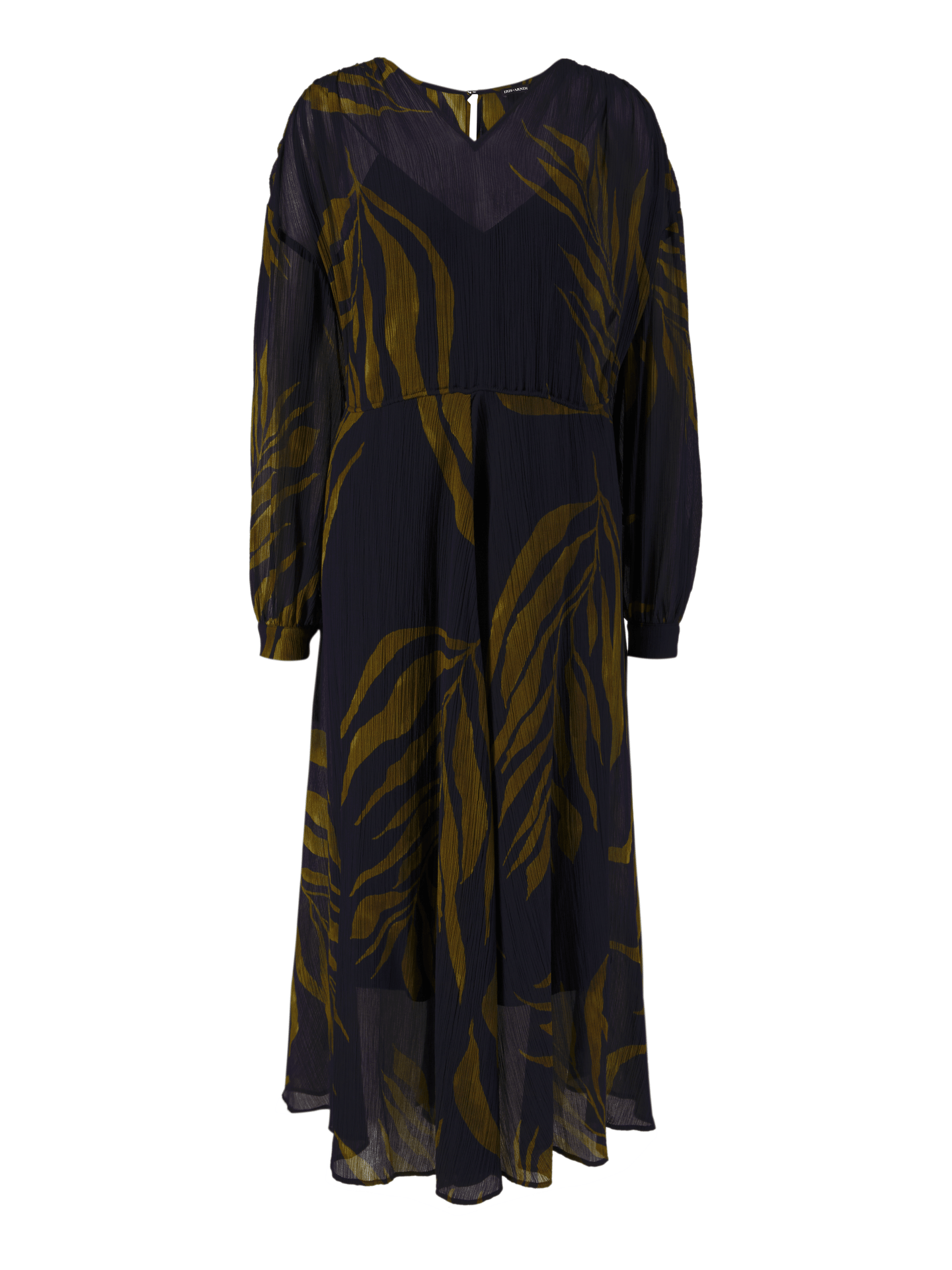 Seiden-Maxikleid 'Faraya' Navy/Avocado