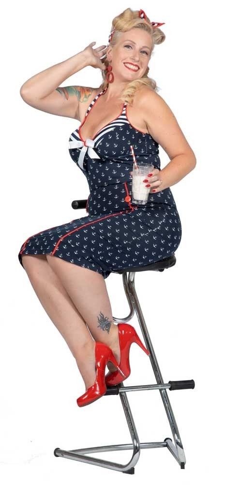 Marine Pin-Up Girl Strandkleid