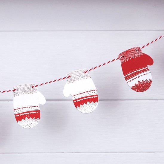 Nordische Weihnacht Handschuh Girlande 1,5m