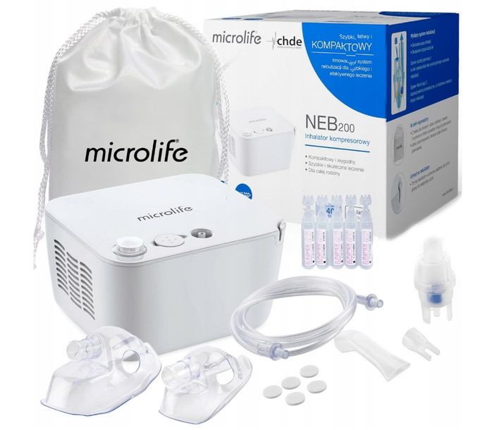 ﻿MICROLIFE Inhalator nebulizator NEB 200 + sól fizjologiczna GRATIS