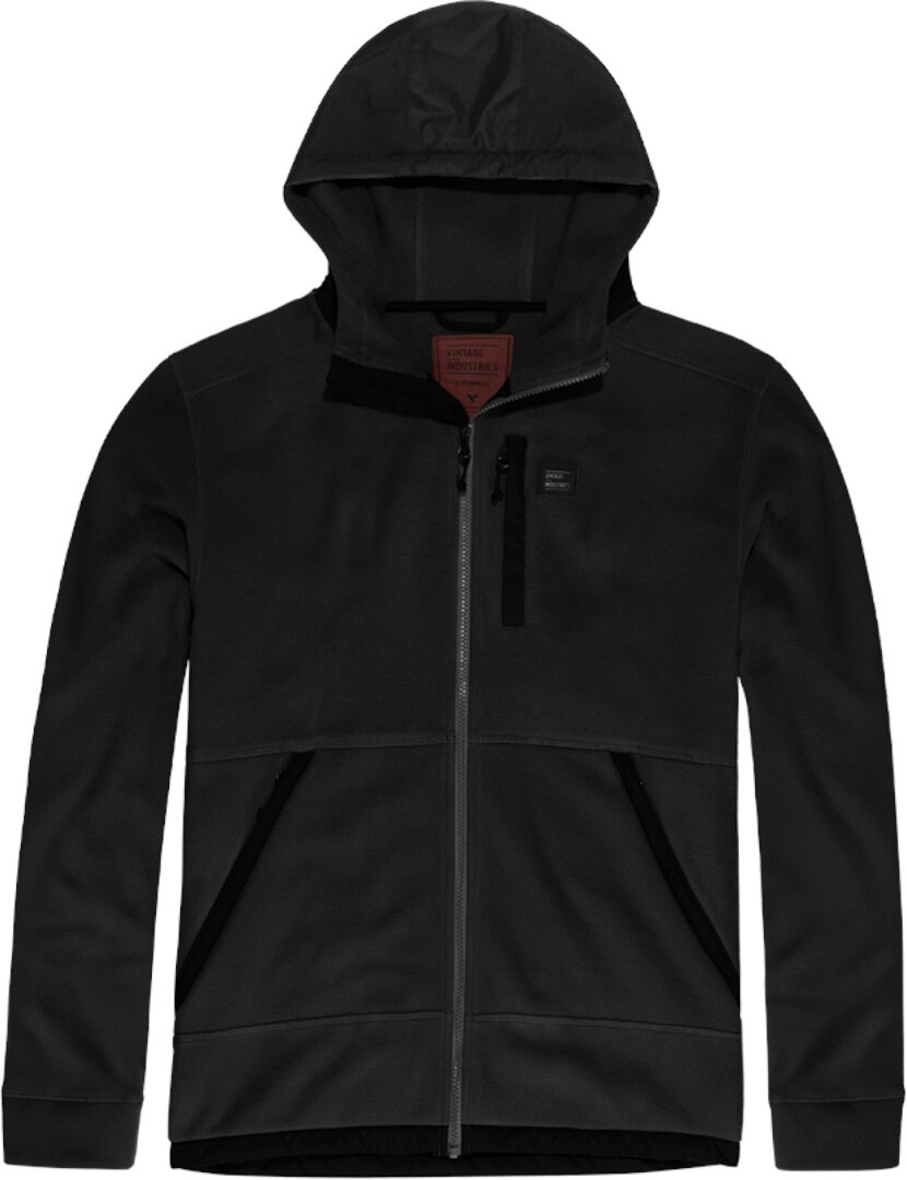 Vintage Industries Vitor Hollow Fibre Fleece Felpa con cappuccio con zip, nero, dimensione XL per uomo