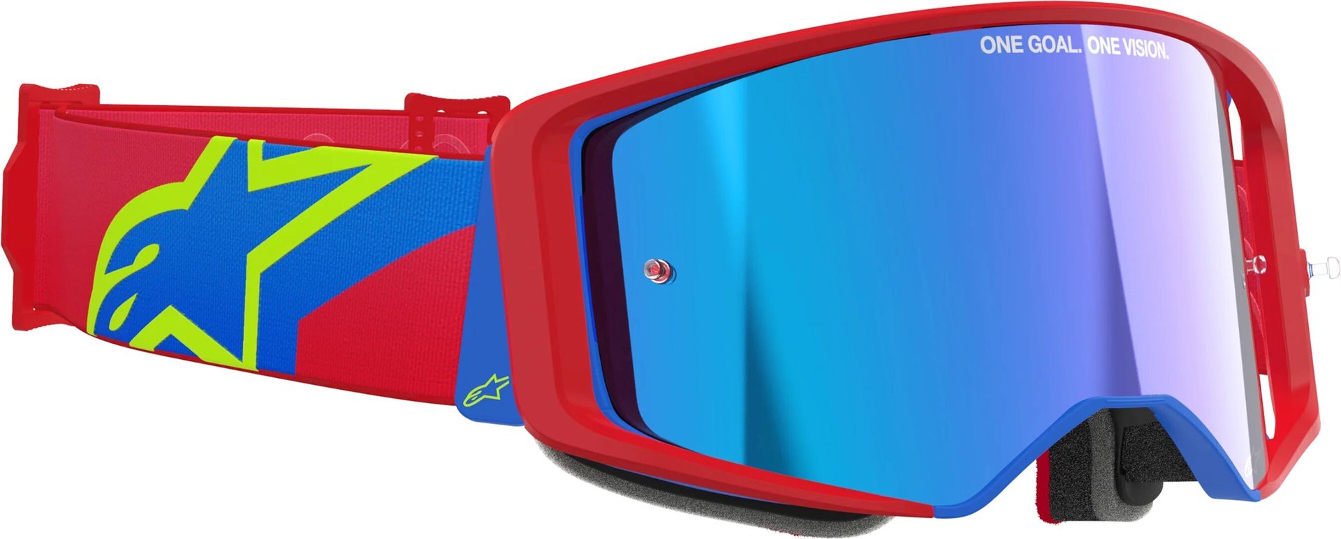 Alpinestars Supertech Corp Absolute Vision Mirror Motocross Brille, rot-blau für Männer