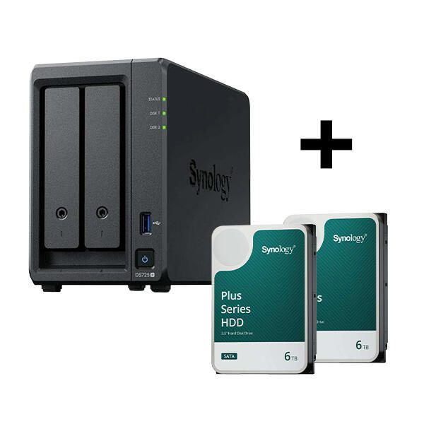 Synology Disk Station DS725+ NAS-Server + Synology Plus 3.5