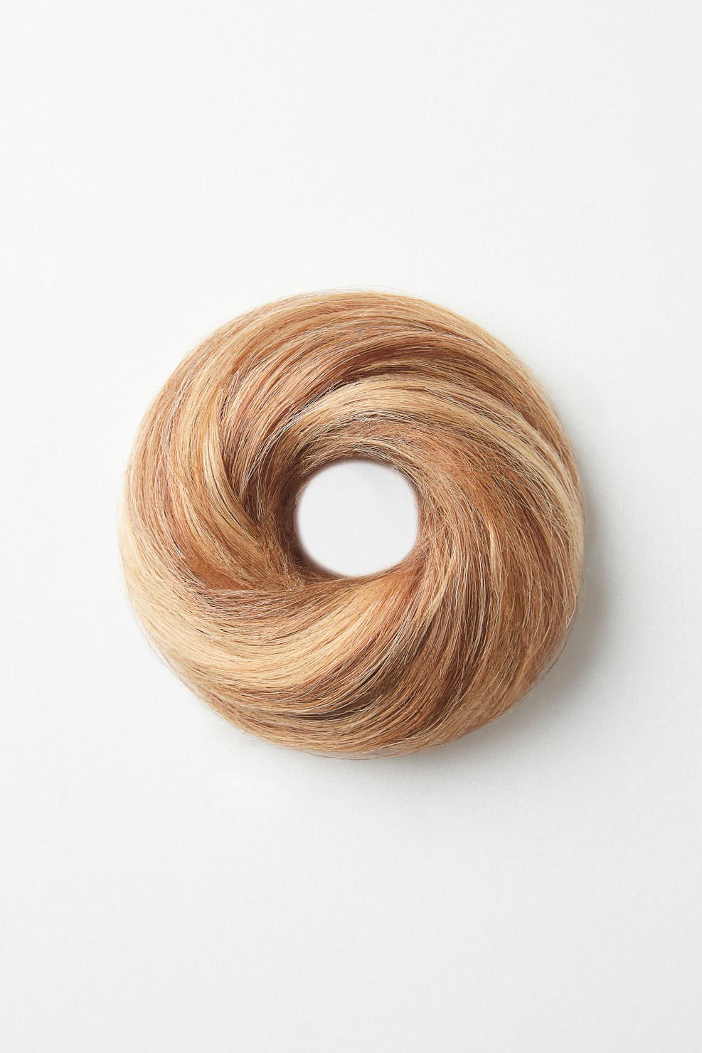 Hair Scrunchie - Echthaar Haargummi - M12/26 gesträhnt hellbraun gold & Honig Goldblond