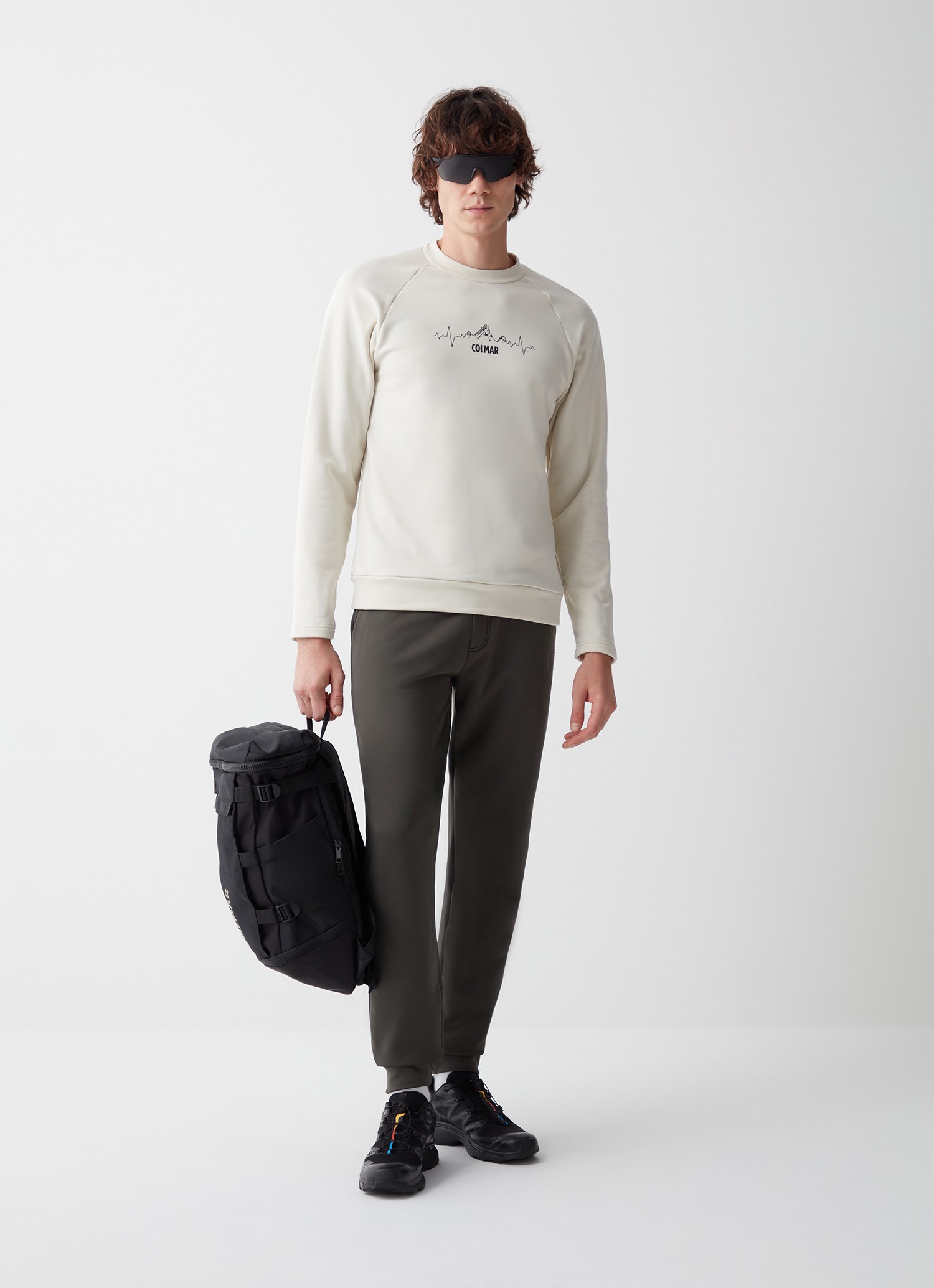 Colmar, Ski-rundhalsshirt Aus Stretch-fleece Mit Print, Farbe: Purity Beige, Größe: M