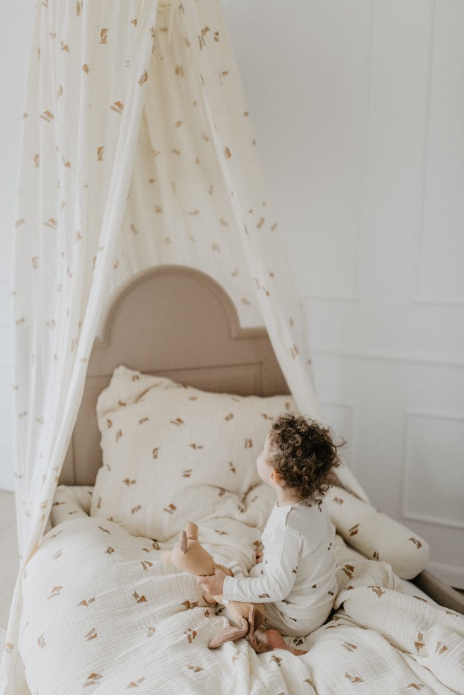 Leevje Pyjama Set Little Dog - in Light Beige 86/92