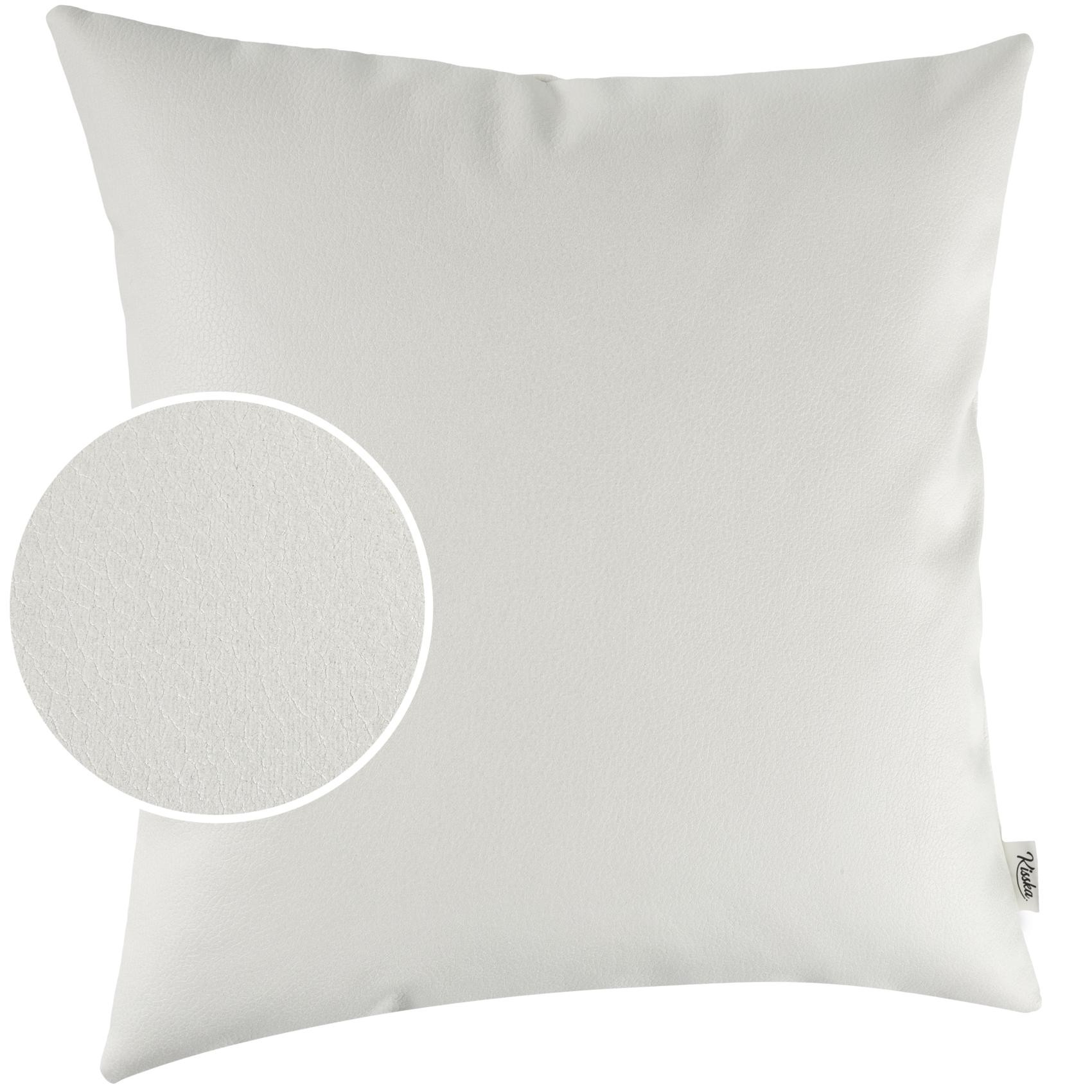 Kunstlederkissen Kissenbezüge Sofakissen Dekokissen Kissenhülle Kunstleder Kissen Lederkissen atmungsaktiv 4 Größen Kumo Weiß 40x40cm Ohne Füllung