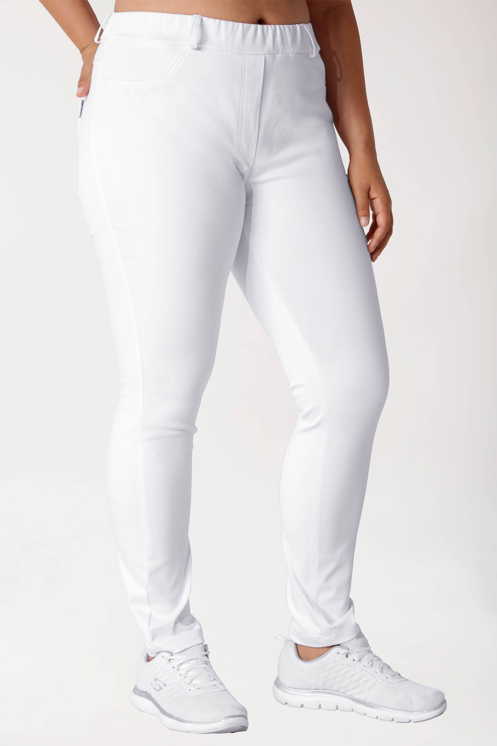 Curved Leggings Comfort Stretch - elastischer Rundumgummibund, Weiß