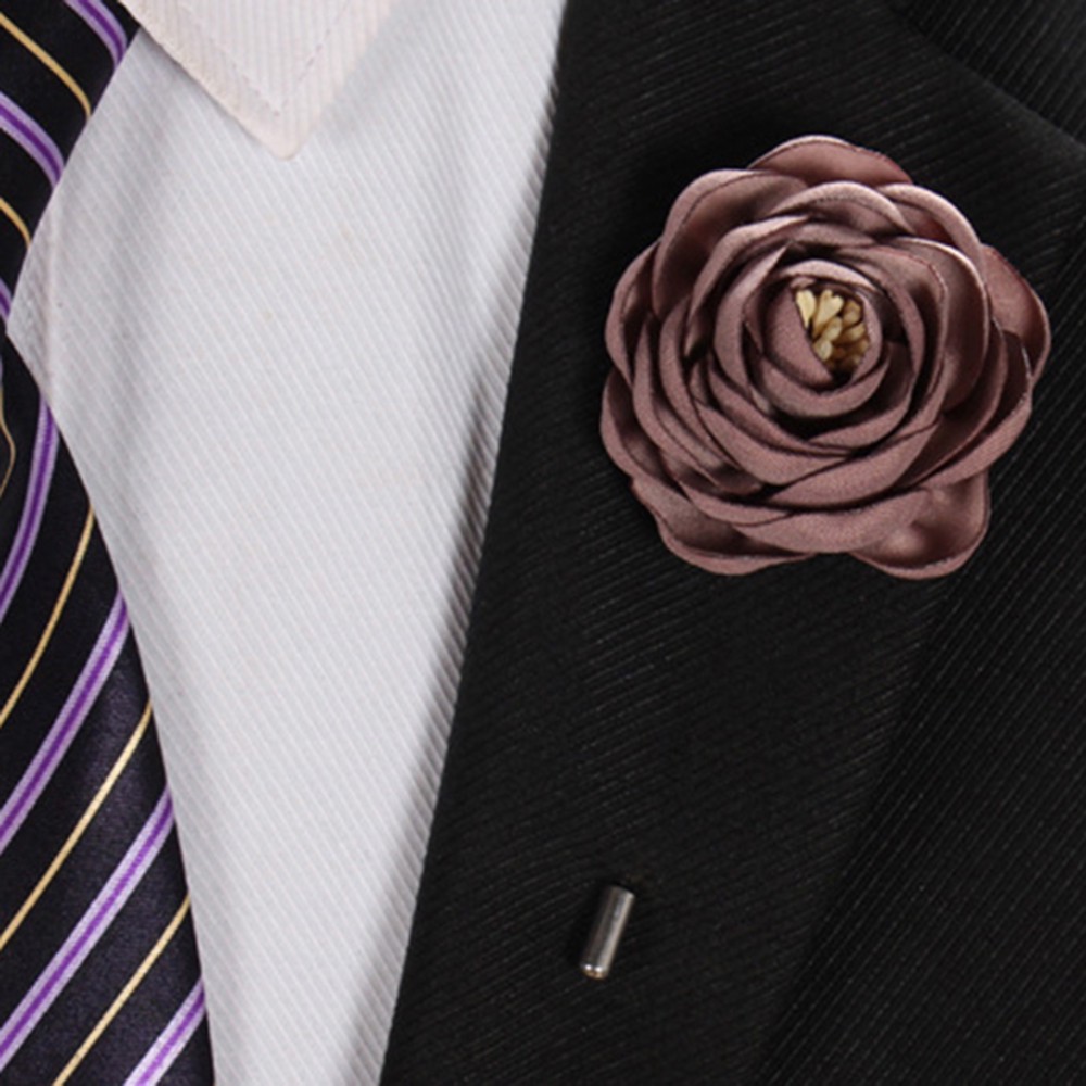 17 Couleurs À La Main Rose Fleur Corsage Boutonnière Bâton Broche Épingle Femmes Hommes Mariage Anniversaire Xmas Party Costume Ornement Revers B
