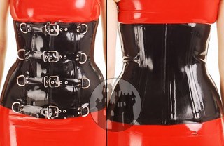 Latex Corsage mit Schnallen