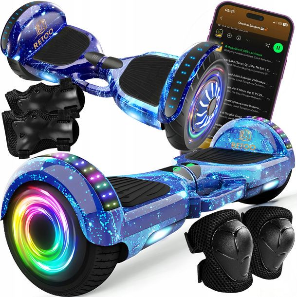 ﻿DESKOROLKA ELEKTRYCZNA HOVERBOARD LED DESKA GŁOŚNIKI BT 6,5' OCHRANIACZE