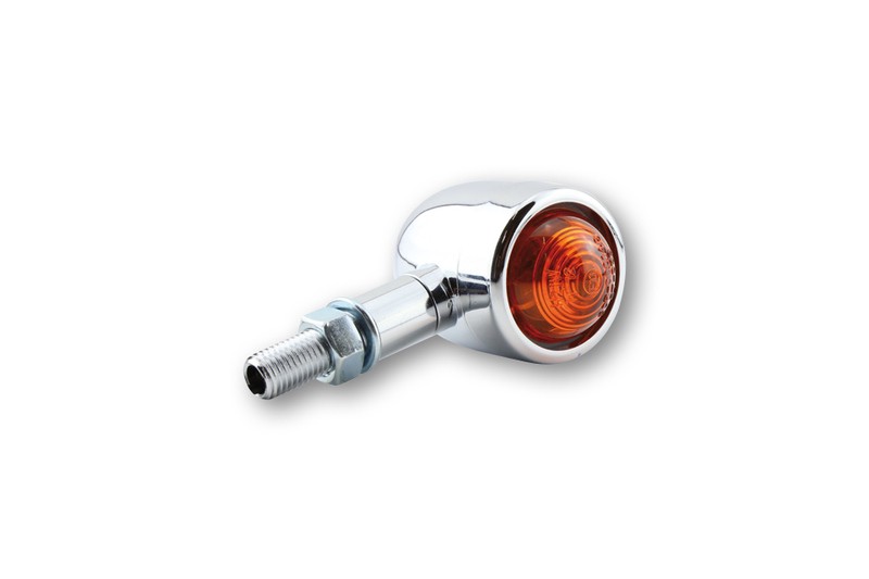 HIGHSIDER Smart Old School Typ 1 Glühbirne Blinker Körper Chrom / Linse Orange (Paar), vorne & hinten