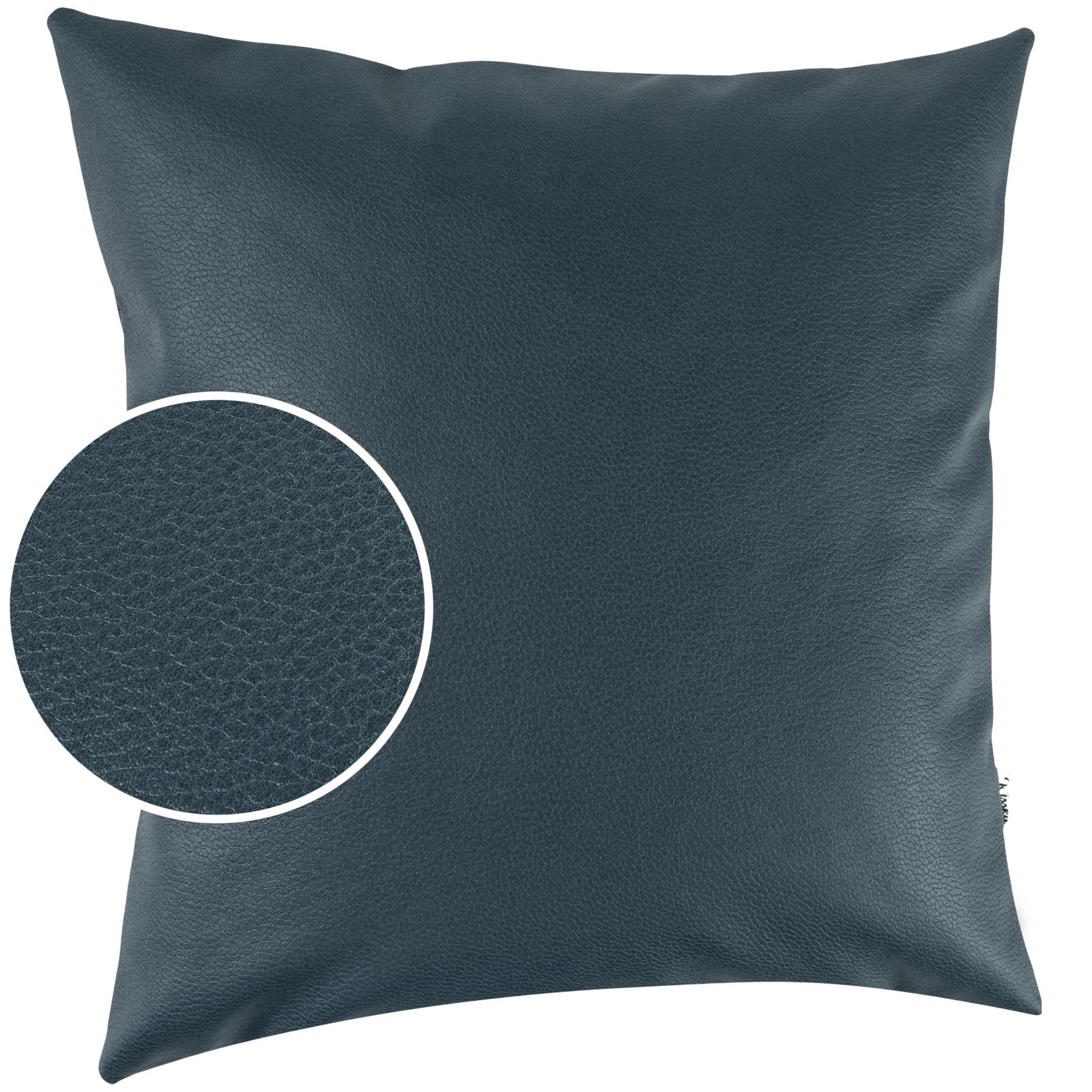 Kunstlederkissen Kissenbezüge Sofakissen Dekokissen Kissenhülle Kunstleder Kissen atmungsaktiv Lederkissen 4 Größen Kumo Grünblau 40x40cm Ohne Füllung