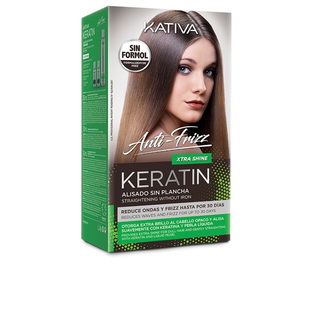 Keratin ANTI-FRIZZ Brasilianisches Glätten ohne Bügeleisen extra Glanz 30 Tage 3 u