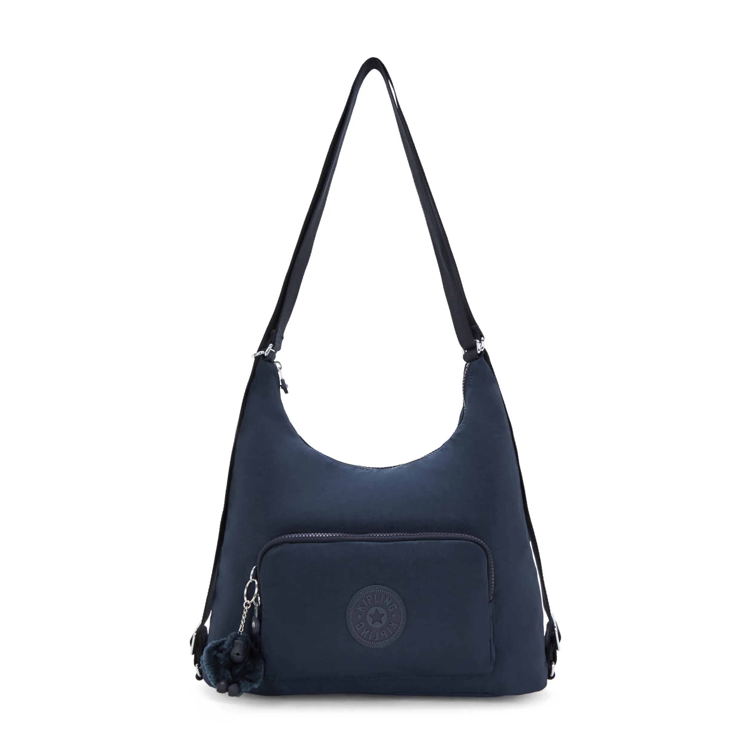 Kipling Sac À Bandoulière Moyen Convertible En Sac À Dos Bleu 100% Polyamide