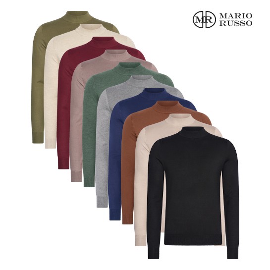 Mario Russo Rollkragenpullover – Verschiedene Farben und Größen
