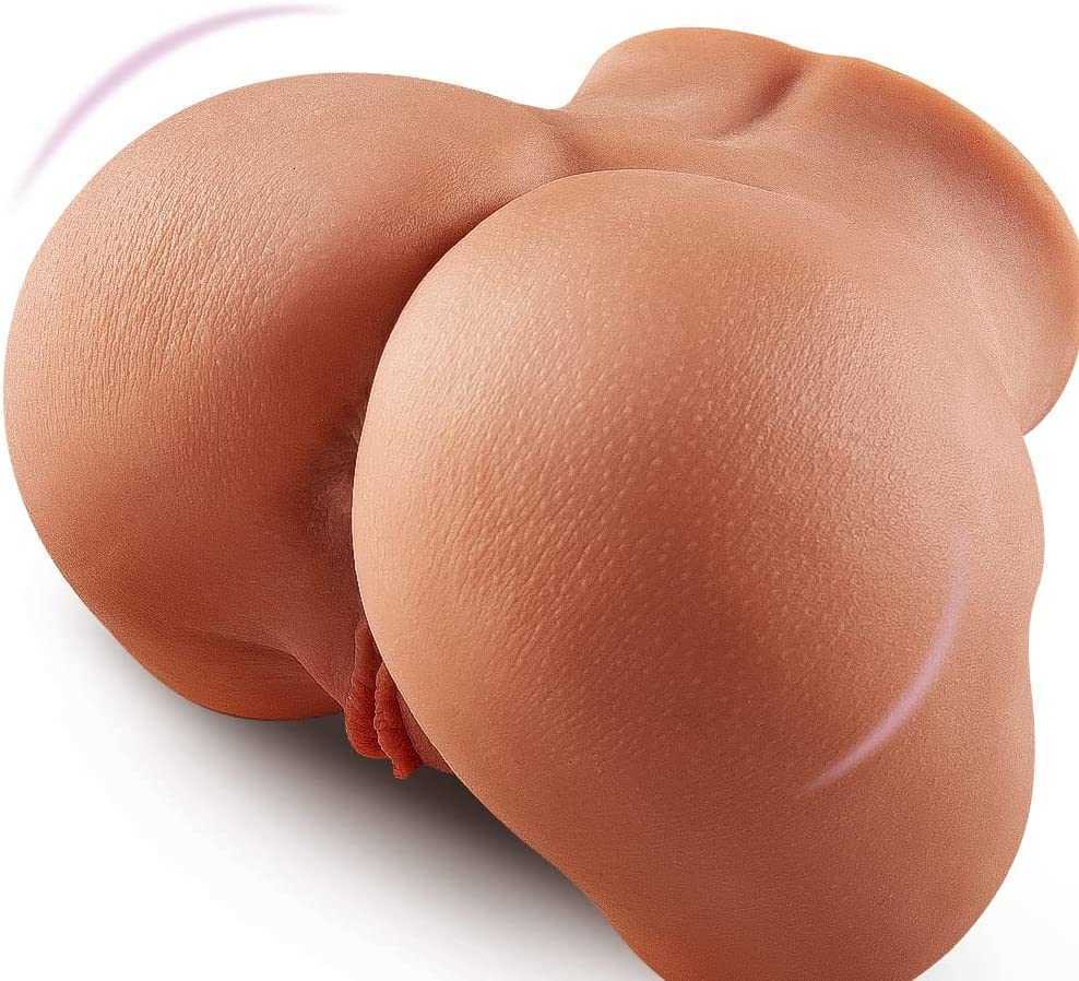 Sex Toy Massager Masturbator 5.9LB Brown Male Masturbator, Pussy Ass avec une peau granuleuse réaliste Butt Tight Vaginal Anal, Lifelike Womb Poc