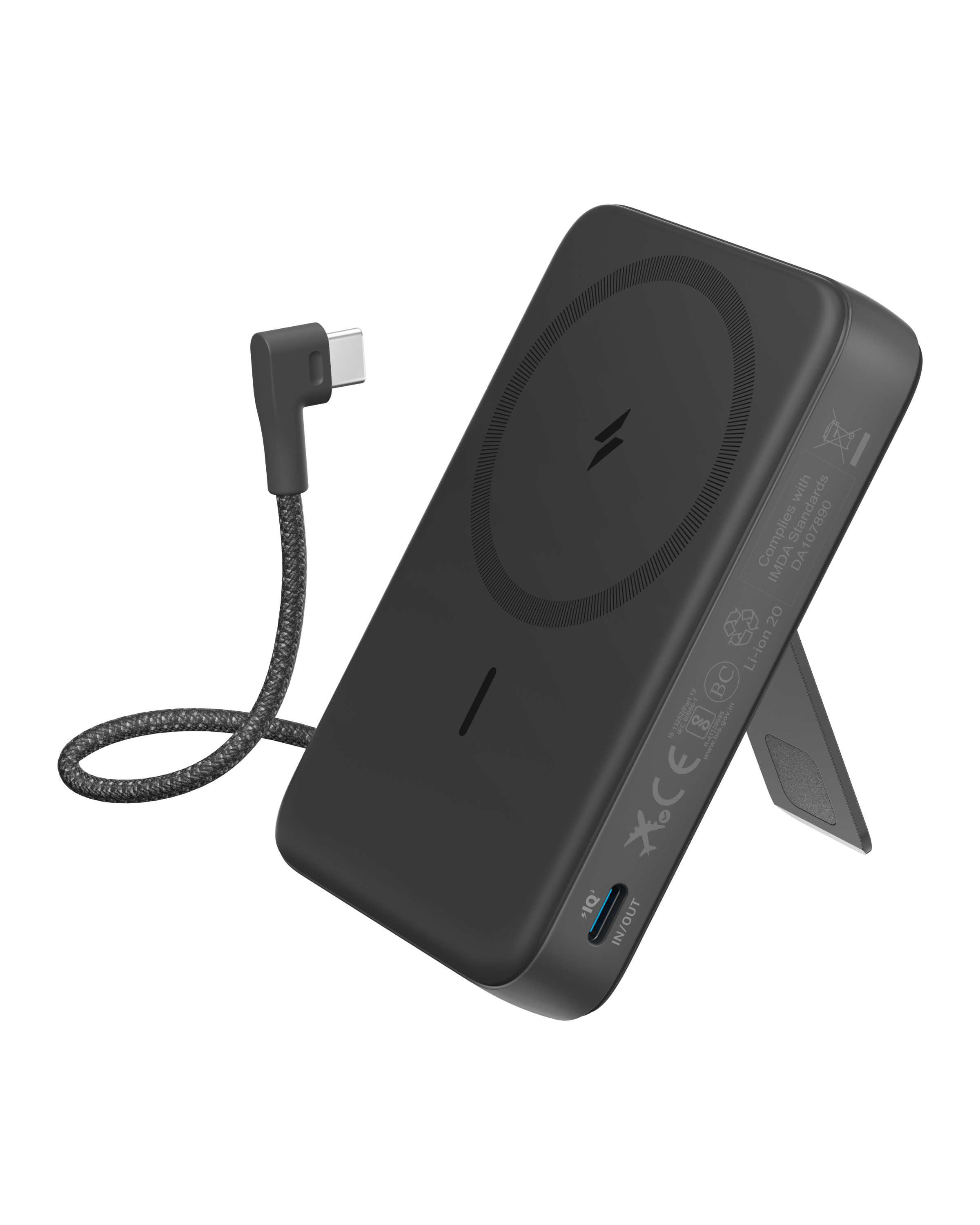 Anker Zolo Powerbank (10K, Magnetisch, Integriertes USB-CKabel)