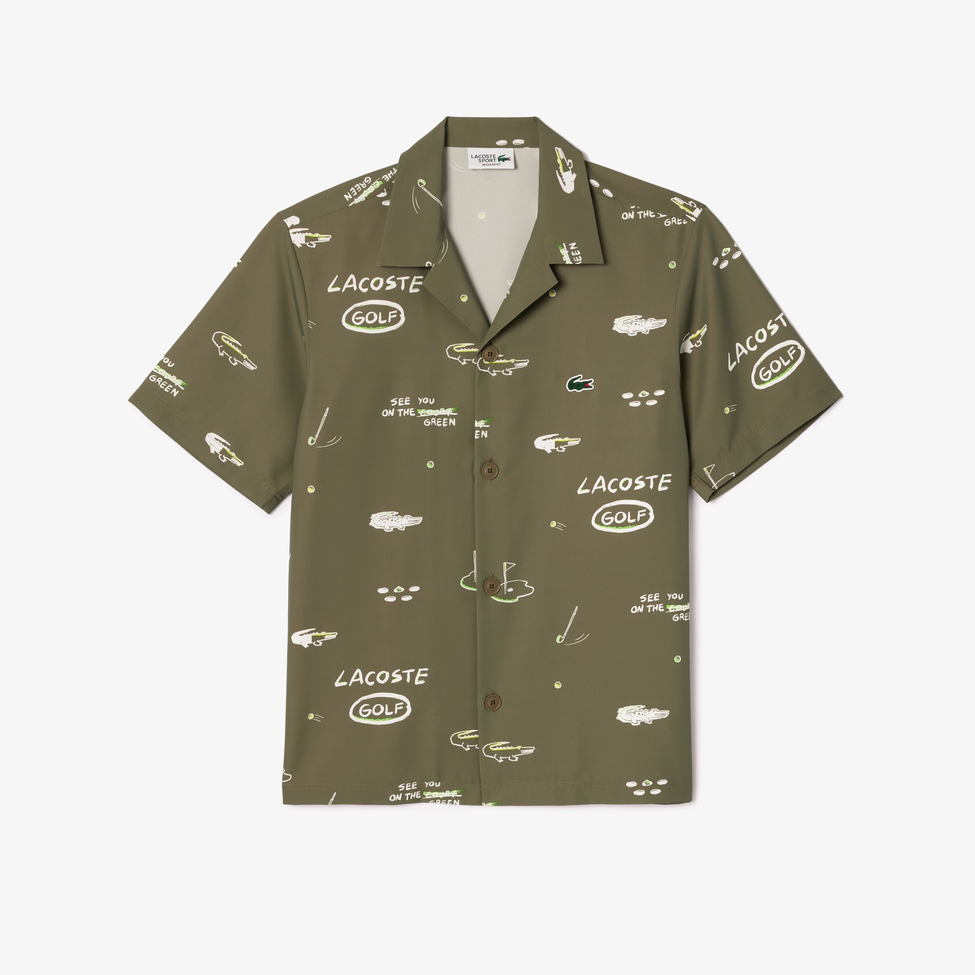 LACOSTE T-shirt Geweven, kaki