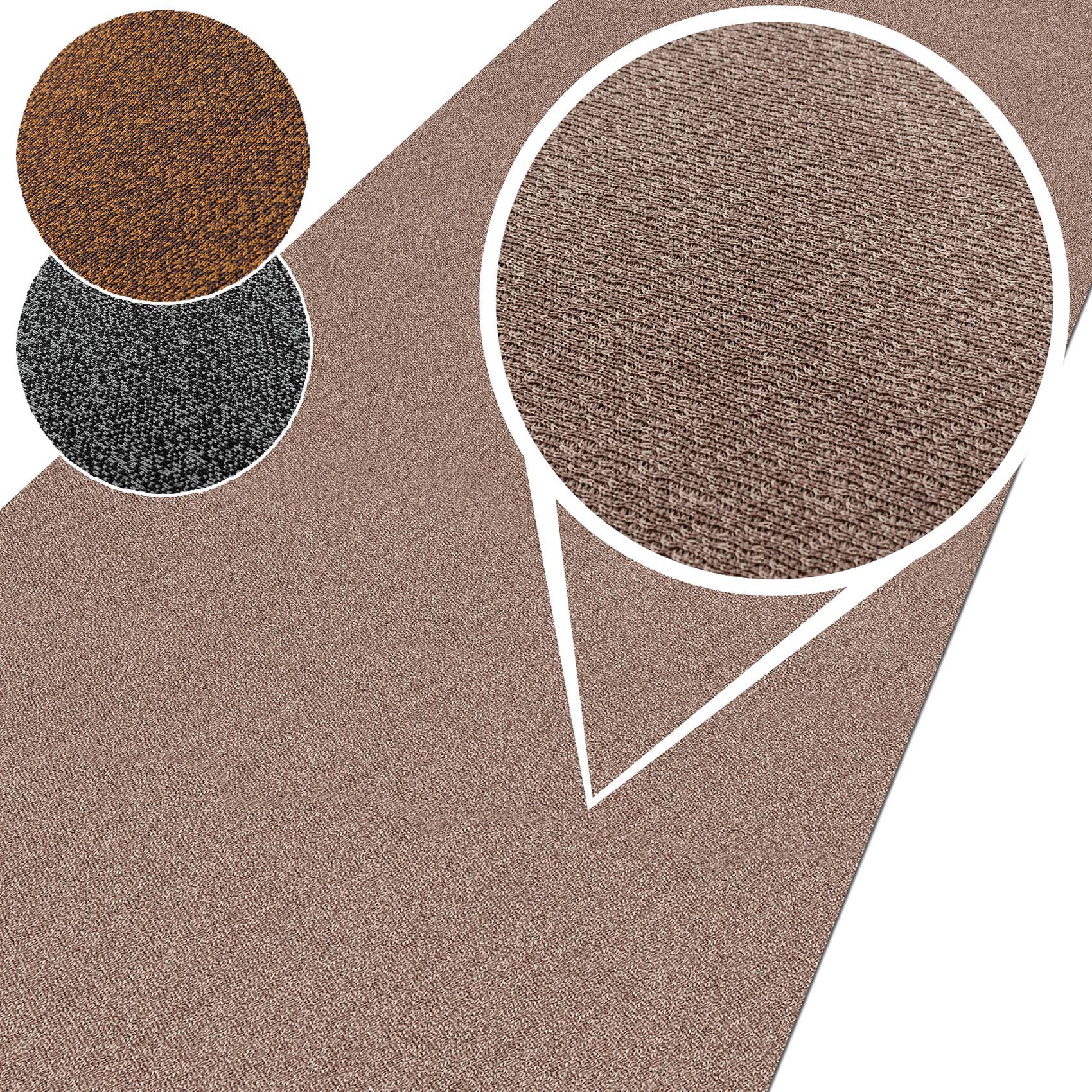 Teppich Läufer Flur Teppichläufer Wohnzimmer Küche Küchenläufer rutschfest Tamara 50cm Grau 100cm