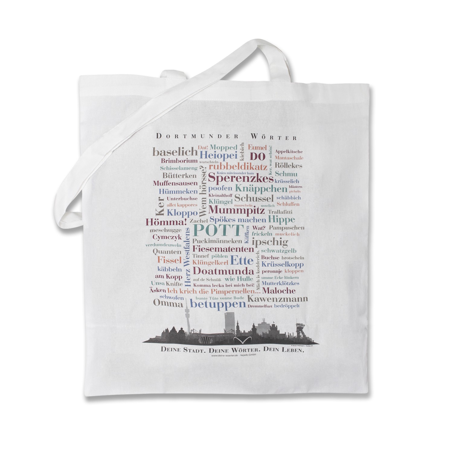 Stoffbeutel / Tasche Dortmunder Wörter, 38 x 40 cm