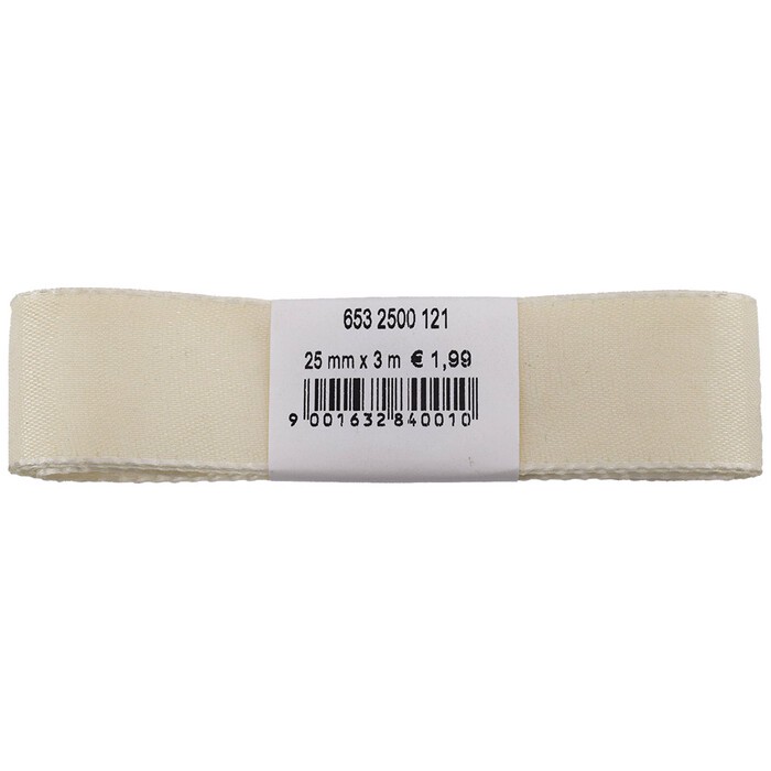 Taftband 25 mm x 3 m creme